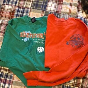 Abercrombie & Fitch Green and Orange Soccer Graphic T-shirts - Kids